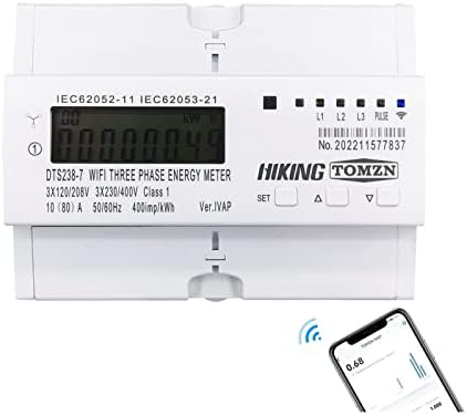 Junniu 3 фаза 80A Tuya WiFi Smart Bidirectional Energy Meter Timer Timer Monitor Consumption Monitor KWH Switch Wattmeter 3 * 120V