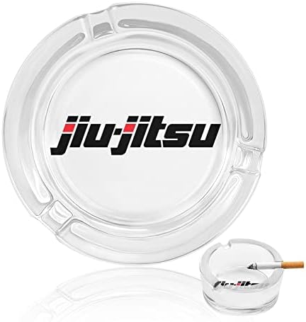 Jiu jitsu тркалезни стаклени пепелници држач за цигари случај симпатична сад за пушење пепел