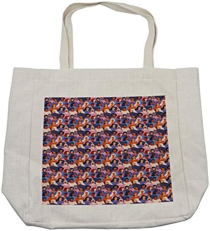 Амбесон феминистичка кеса за купување, женски со различна етничка или позадини собрани заедно со зајакнување, еколошка торба за еднократна употреба