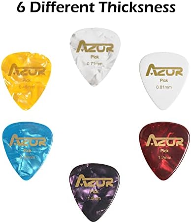 Азор целулоидна гитара избира 18 пакувања ја вклучува целата дебелина за акустична, класична, електрична, бас гитара