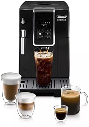 Автоматска машина за кафе и еспресо De'Longhi Dinamica, мраз-кафе, мелница за мелење + раствор за спуштање, чистење четка за чистење и фиока