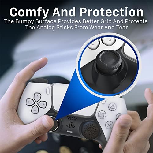 Fosmon Pro Trigger Extender и Thumb Grip Covers компатибилен со контролорот Sony PS5, затегнување на палецот со висок пораст и заштитени
