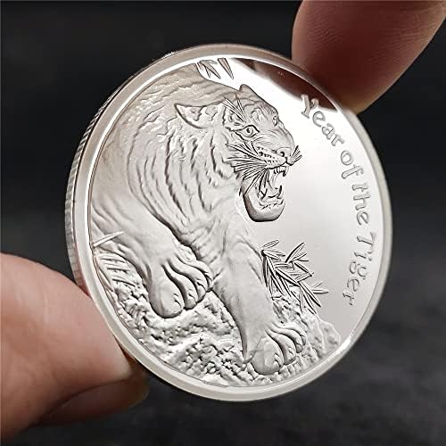 2022 Нов Кинески Хороскопски Тигар Таи Чи Сребрена Комеморативна Монета Метален Врежан Тигар Среќна Монета