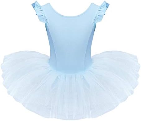 Idopip дете дете девојки Ruffle Flutter Ballet Ballet Dance Fasure Tutu Scarted Leotard Balerina Dancewear Gemintics Costume костум