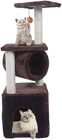 Многу мечка мебел за мачки мачки кула мачка игра куќа 36 инчи мачка мебел мачка активност дрвја со пештера со цврсти натписи за гребење