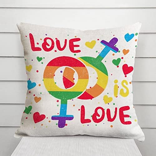 ЛГБТК Виножито геј лезбејски гордост фрлање перница покривка loveубов е loveубов виножито геј родова перница кутија перница обвивка за декортирање на вineубените, деко