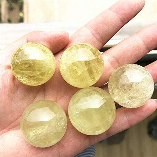 Laaalid xn216 1pcs 27-30 mm природни агтрински топки жолти кварц кристална сфера кристална топка заздравување природни камења и