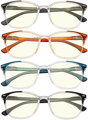 Очила 4 Пакет Компјутерски Очила За Читање За Жени Сина Светлина Што Ги Блокира Читателите +1.25