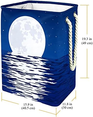 Поддршка за алишта на морската месечина со рачки голема корпа за склопување за корпа за складирање, детска соба, домашен организатор, складирање