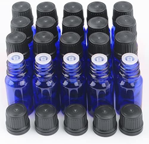 10 ml примерок стаклени шишиња за есенцијални масла 20 парчиња празни стаклени капки со вијали со редуктори за отвор за DIY парфем ароматерапија