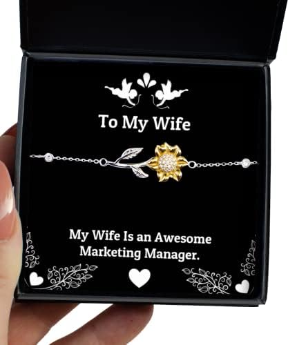 Несоодветни подароци на сопругата, мојата сопруга е прекрасен менаџер за маркетинг, уникатна идеја Божиќна нараквица од сончоглед од