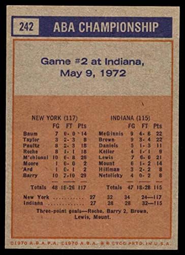 1972 Топс 242 Аба Првенство Игра 2 Индијана/Њујорк Пејсерс/НЕТС ЕКС/МТ Пејсерс/Нетс