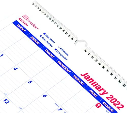 Браунлајн 2022 Месечен Ѕиден Календар, 12 Месеци, јануари до декември, Врзување Со Двојна Жица, 8 х 11