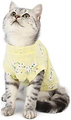 Облека за мачки за мачки Qiaoxin за ладно време, мека и удобна облека за миленичиња, зимска облека за мачки-сини, с