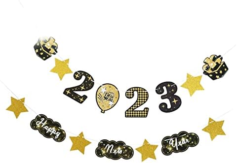 Нолитој 1 сет 2023 година на новогодишната забава на новогодишната забава на новогодишната забава, балони со весели пријатели Фото Гарланд