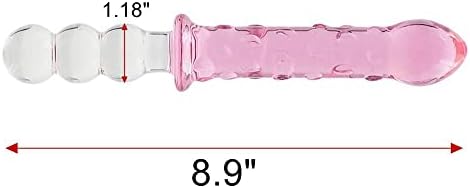 Епичао розово двојно завршено стакло дилдо кристал пенис-големина големина возрасна секс играчка Брза орга- женски мастурбација задник
