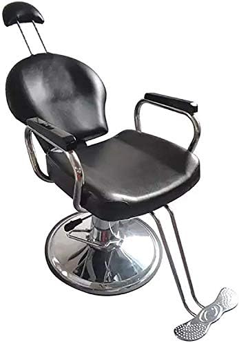 WFYW Класичен салон стол за стилист за коса од берберница, коже и метал Чабер стол со хидрауличен лифт црна, црвена американска бербер стол со