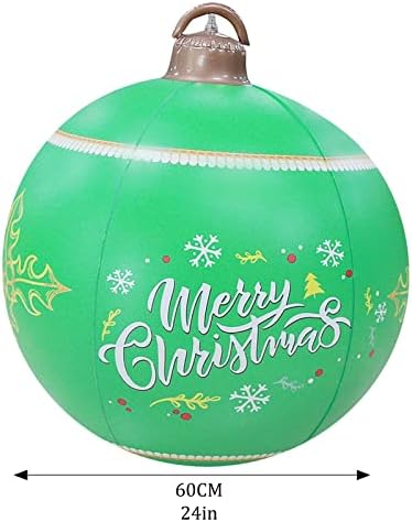 HHMEI Божиќни декори топка - 24 инчи за декорација топка на отворено Божиќно украсена топка за забава за хиристама затворено,