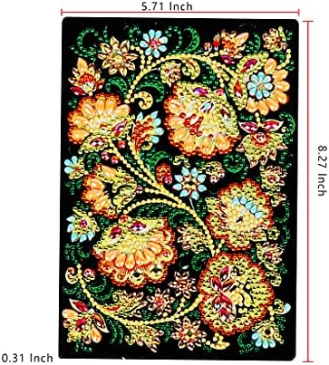 5д дијамантски сликарски тетратка комплети цвеќиња покритие кожа DIY специјален облик списание Скица книга вкрстена бод дијамантска уметност