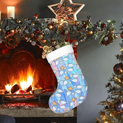 Божиќни чорапи на Аугенстер, Нарвал и Starвездена риба, двострана камин што виси чорапи