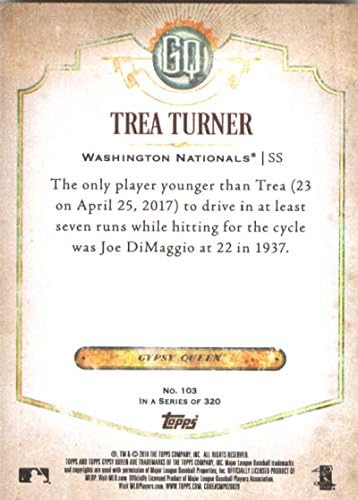 2018 Топс Цигански кралица 103 Треа Тарнер Вашингтон Национали Бејзбол картичка - GotBaseballCards
