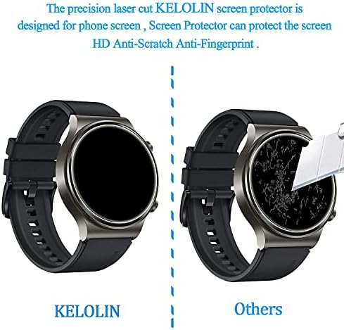 Заштитник на екранот со каленски стаклен екран за Kelollin за Huawei Watch GT 2 Pro-Anti-Cratch, анти-сјај, анти-прстин отпечаток