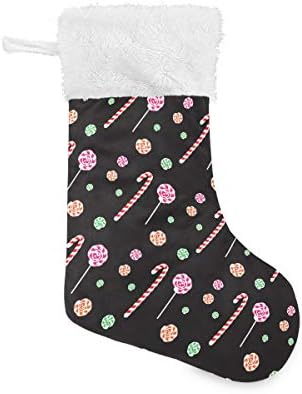 Божиќни чорапи на Алаза Симпатична Божиќна светла бонбони од трска Класичен персонализирани големи декорации за порибување