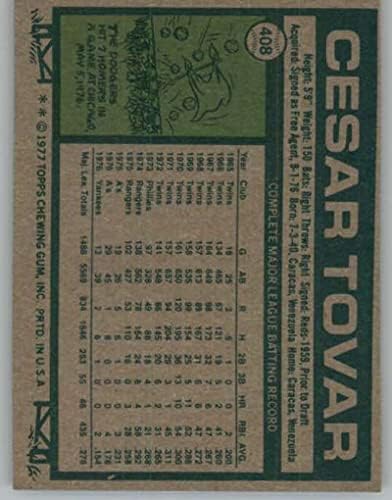 1977 Топпс 408 Цезар Товар Newујорк Јанкис МЛБ Бејзбол Трговска картичка