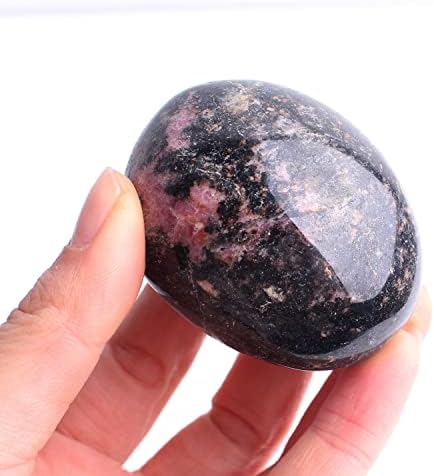 Shitou2231 1pc Природно кристално црвено родонититум, полиран палмстон џеб камен Реики лекување на подароци заздравување камења