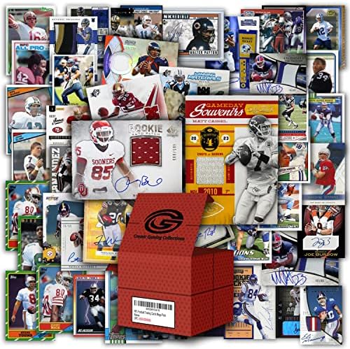 Нфл Фудбалски Картички Хит Колекција Подарок Кутија | 100 Официјален Мак Картички | Вклучува: 2 Реликвија, Автограм Или Џерси Картички Загарантирана
