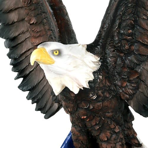 Пацифик подарок за подароци Американски орел со американски знами starsвезди и ленти стариот залепен банер статуа Дрво база фигура