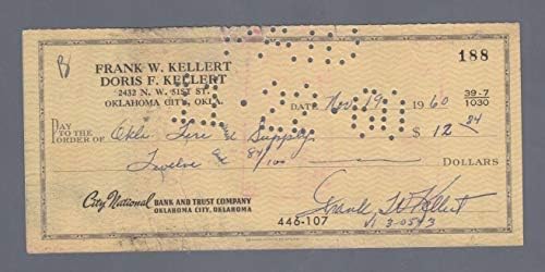 Френк Келерт 1955 Бруклин Доџерс Потпиша Чек со ЈСА Авто Сертификација-Млб Намалување На Потписи
