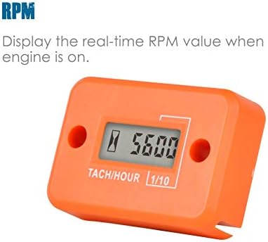 Digleader Digital Mini Tach час мерач, временски часови се акумулираат, дисплеј во реално време RPM, работа со батерии за генератор