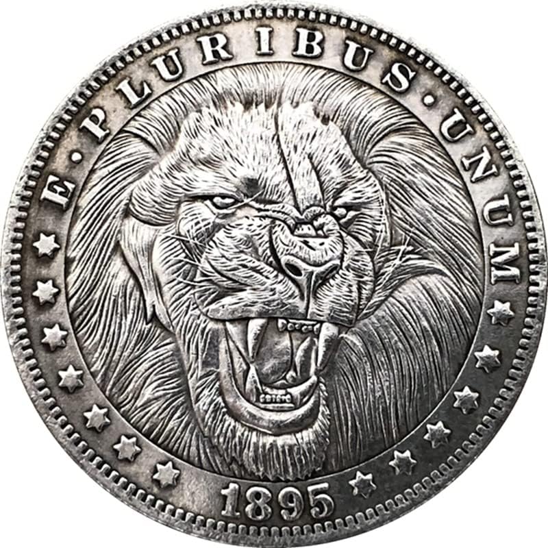 Qingfeng 38mm Антички сребрен долар монета Американска монета Морган Трамп 1895o Занает 110