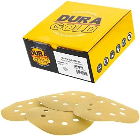 Dura-Gold 400 Git 5 Дискови од шкурка, 8 дупки за шема и влошки за интерфејс со мека густина