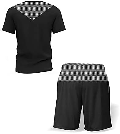 PDGJG Нови машки маички шорцеви костум, лето за дишење на лето за дишење, поставен моден спортски костум