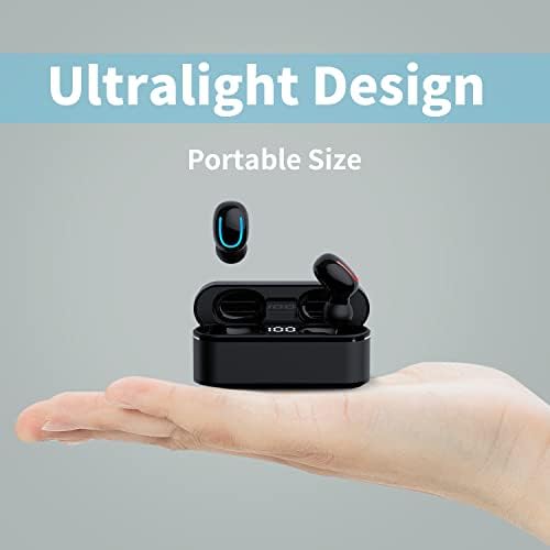 Мини безжични уши Bluetooth 5.1 Во уво Слушалки со мала тежина Вграден микрофон, IPX5 водоотпорен, нурвен премиум звук на долги растојанија за