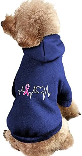 Рак на дојка, чукање на срцеви миленичиња, меки топло кучиња џемпер печатена шема миленичиња миленичиња костуми со капи со капи со капи со капи