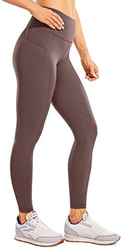 CRZ јога женски поштенски џебови тренингот хеланки голи чувство 25 инчи - високи половини јога панталони салата за теретани меки меки