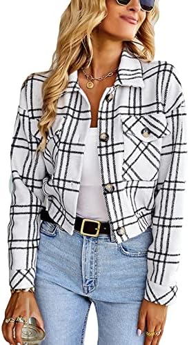 Џебна кошула жени трендовски канцеларија со долги ракави палта дебели буги лаптол топла зимска карана облека од надворешна облека
