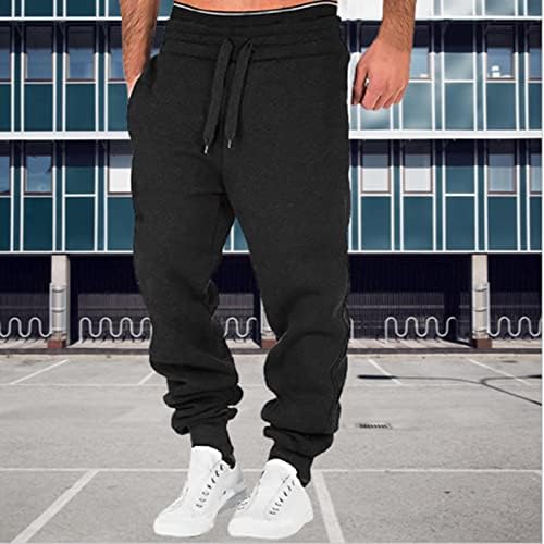 Фупинодирани џемпери за мажи, машки џемпери атлетски панталони за мажи за мажи лесни салата за џогер панталони со џебови