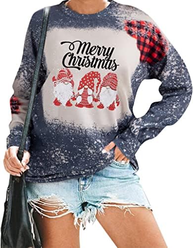 Божиќна маичка Кимсонг за жени весела светла маичка Божиќна гном кошули одморен џемпер пулвер врвот на врвот