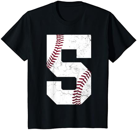 Деца 5-ти роденден подарок Бејзбол кошула момчиња деца пет 5 2018 маица