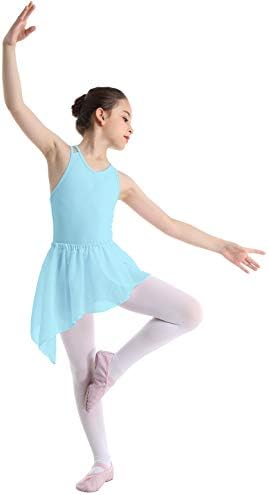 Девојки за девојки Основни гимнастики балетски танцувачки резервоари леотарски фустан со прицврстено здолниште од туту