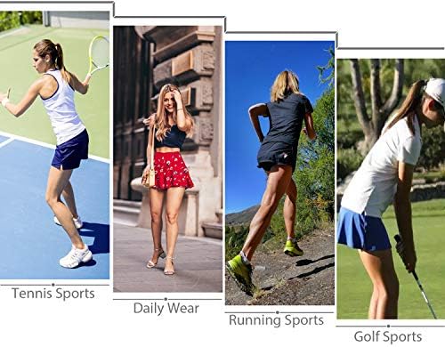 Xioker Women Skorts Здолни со џебови, ласкави печатени жени Skorts лесни за тениски спортови