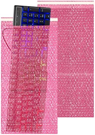 АНТ-статички меурчиња од меурчиња од APQ 12 x 23,5 инчи, пакет од 10 розови торбички за меурчиња за заптивка, водоотпорни PE анти статички