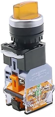 HKTS LA38-11XD/2 Прекинувач на копчето за ротирачки притисок со ламба 22мм 2 позиција 3 Позиција за заклучување на LED-копчето LED