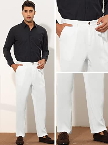 Ларс Амадеус Панталони Со Еднобојни Фустани За Машки Обични Плисирани Предни Панталони
