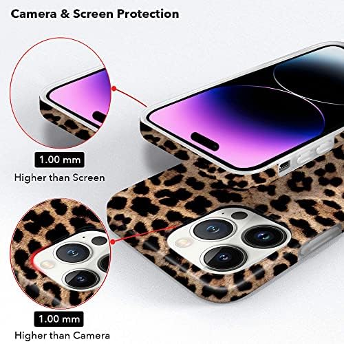 Здраво Простор Компатибилен Со Iphone 14 Pro Max Случај Леопард Печатење 2022 Гепард, Леопард Браун Случај За Жени Мажи ИМД Шокпро