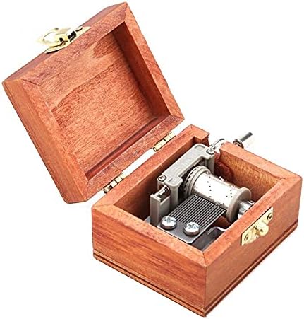 Zgjhff мини дрвена рака музика кутија метал ретро механичко моделирање занаети роденденски подарок дома украси
